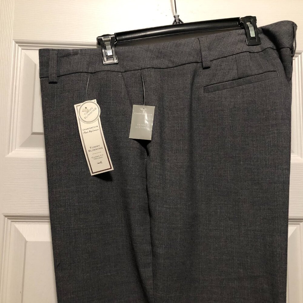 CHARTER CLUB WOMEN'S NEW GRAY 63%POLYESTER 33%RAYON DRESS PANTS SIZE: 24/32 - Picture 2 of 4
